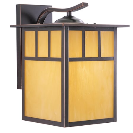 Vaxcel Mission 1 Light Bronze Rectangle Outdoor Wall Lantern Honey Glass OW37293BBZ